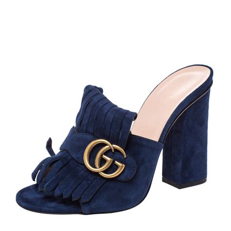 gucci navy blue sandals|Gucci unisex sandals.